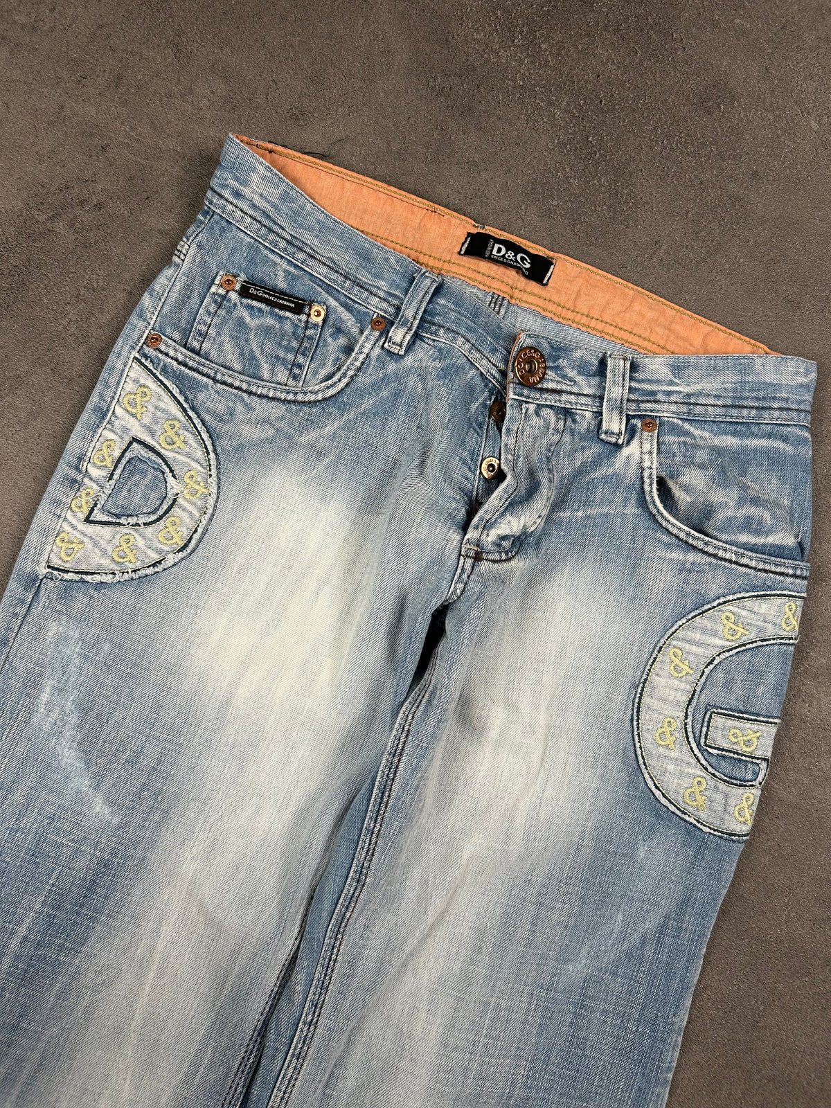 Dolce Gabbana Big Print Jeans Relaxed Straight (S)