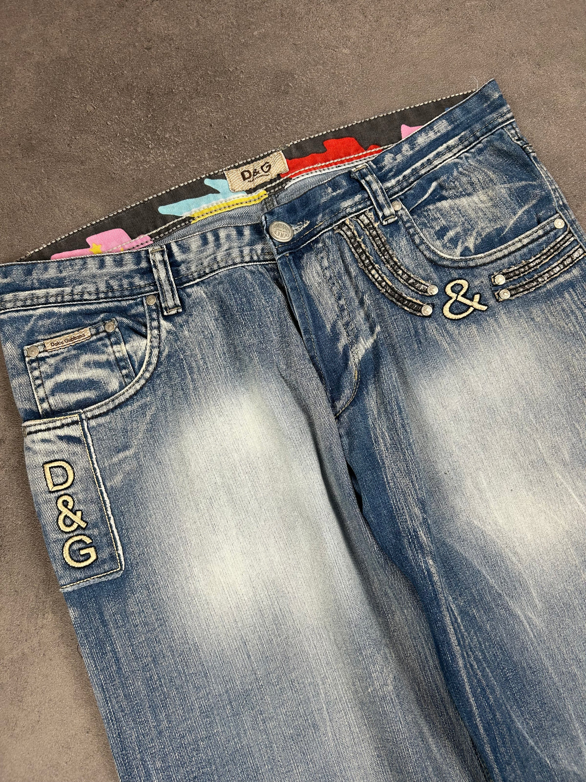 Dolce Gabanna Printed Baggy Jeans (XL)