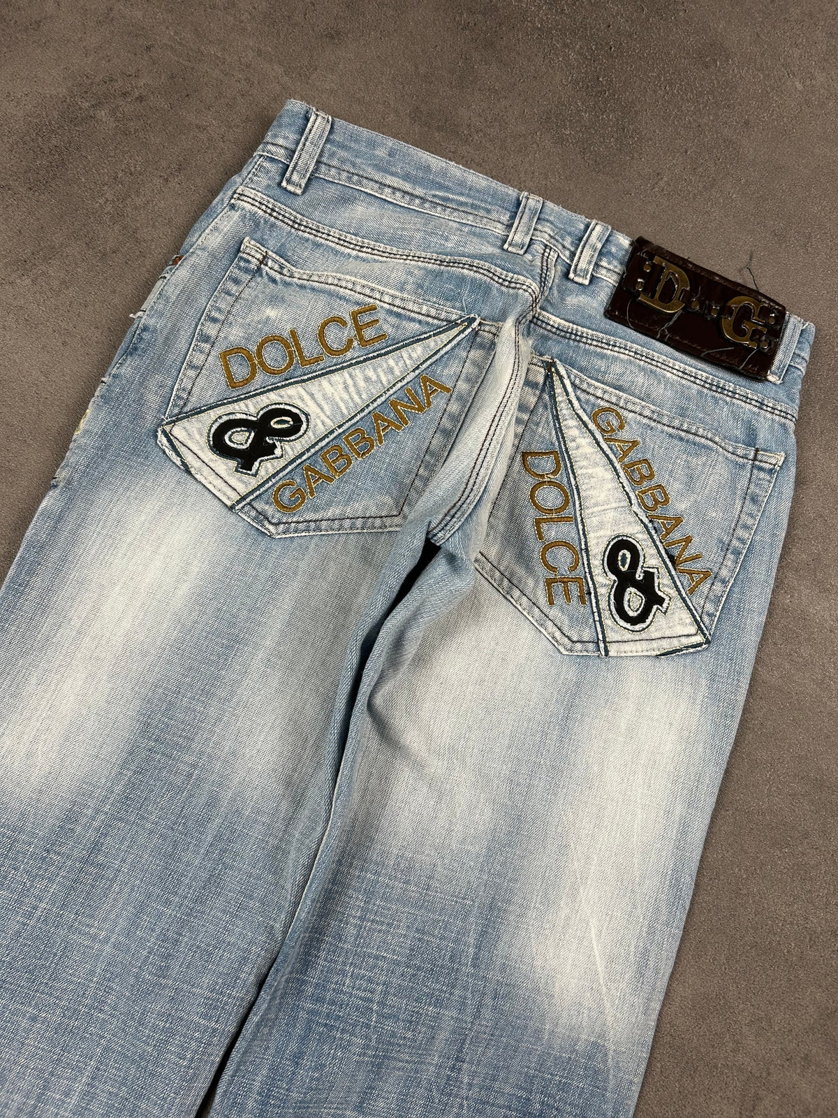 Dolce Gabbana Big Print Jeans Relaxed Straight (S)