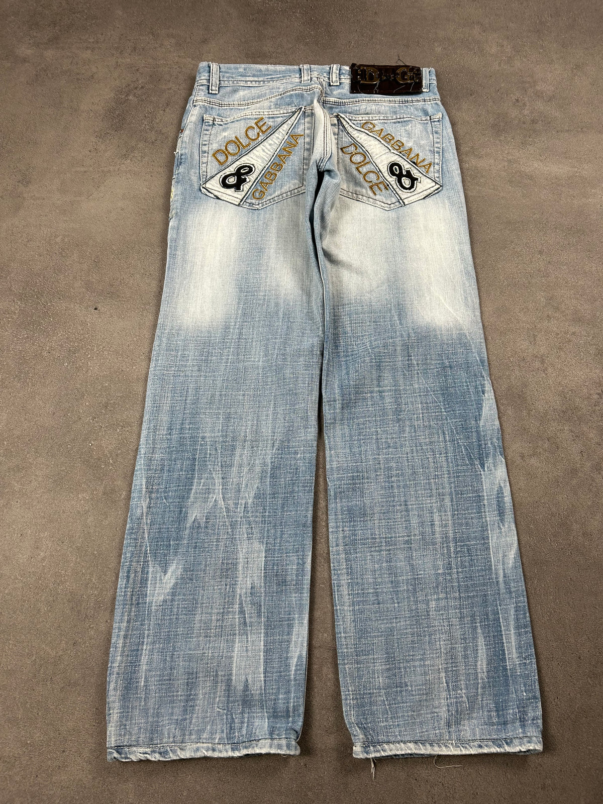 Dolce Gabbana Big Print Jeans Relaxed Straight (S)