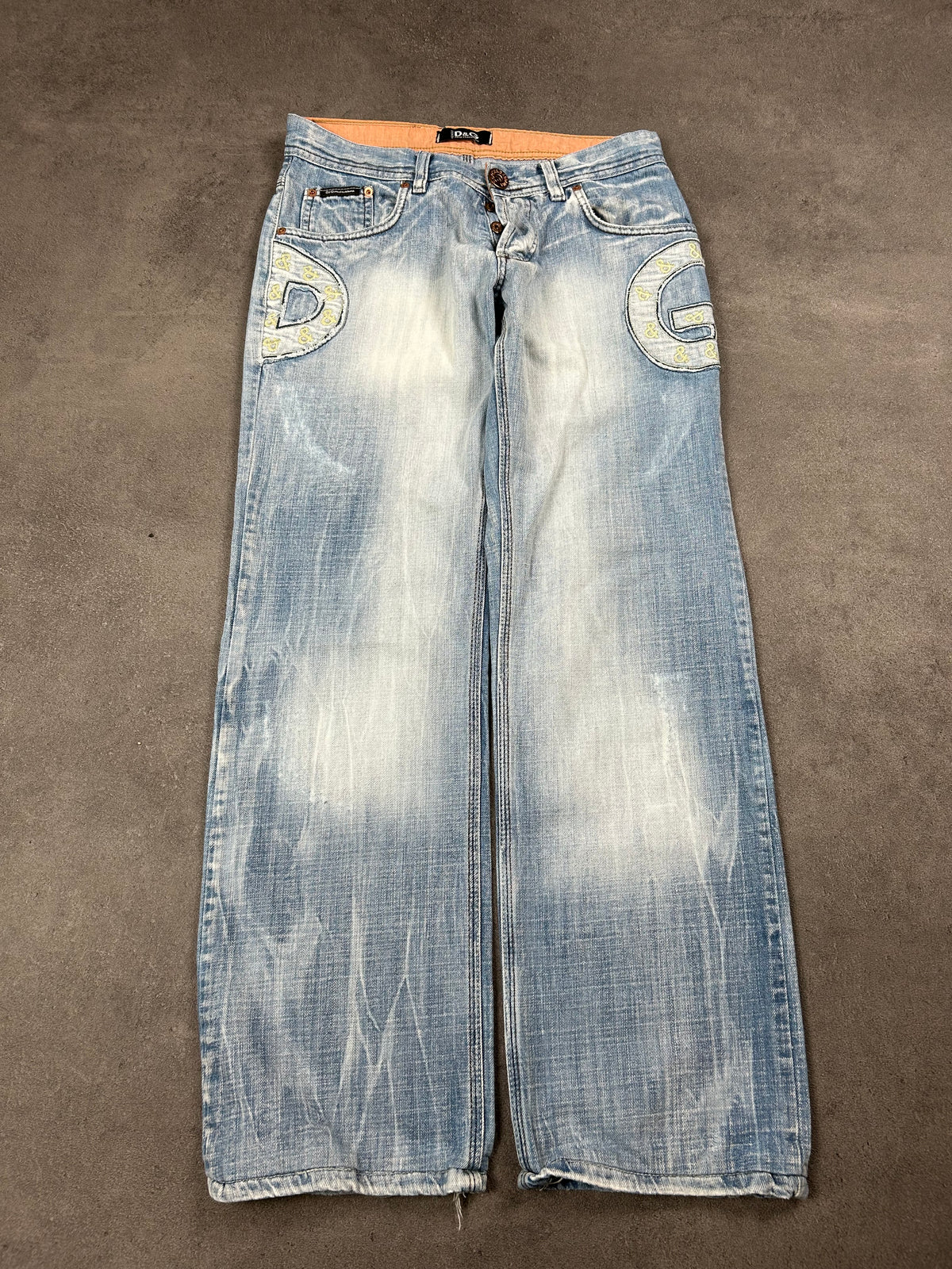 Dolce Gabbana Big Print Jeans Relaxed Straight (S)