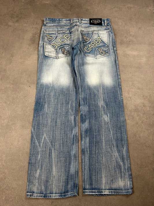 Dolce Gabanna Printed Baggy Jeans (XL)