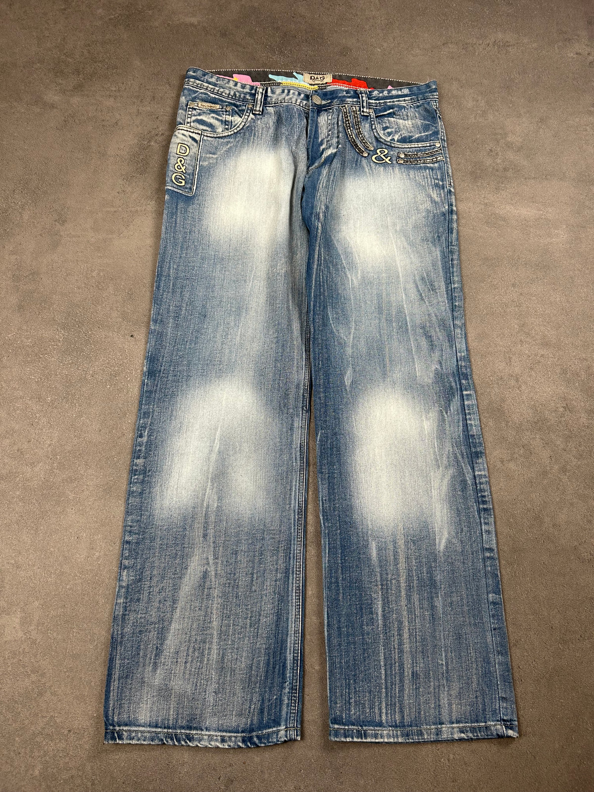 Dolce Gabanna Printed Baggy Jeans (XL)