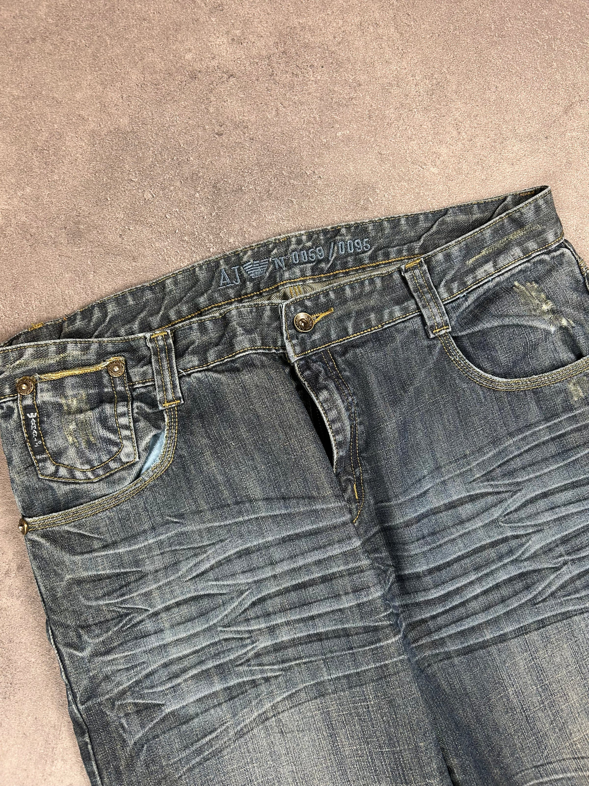 Armani Washed Baggy Jeans (XXL)