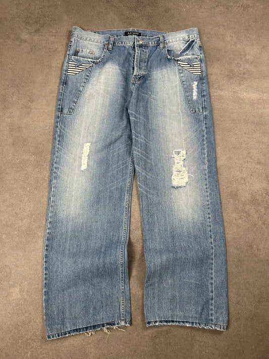 Armani Big Printed Baggy Jeans (Xl)