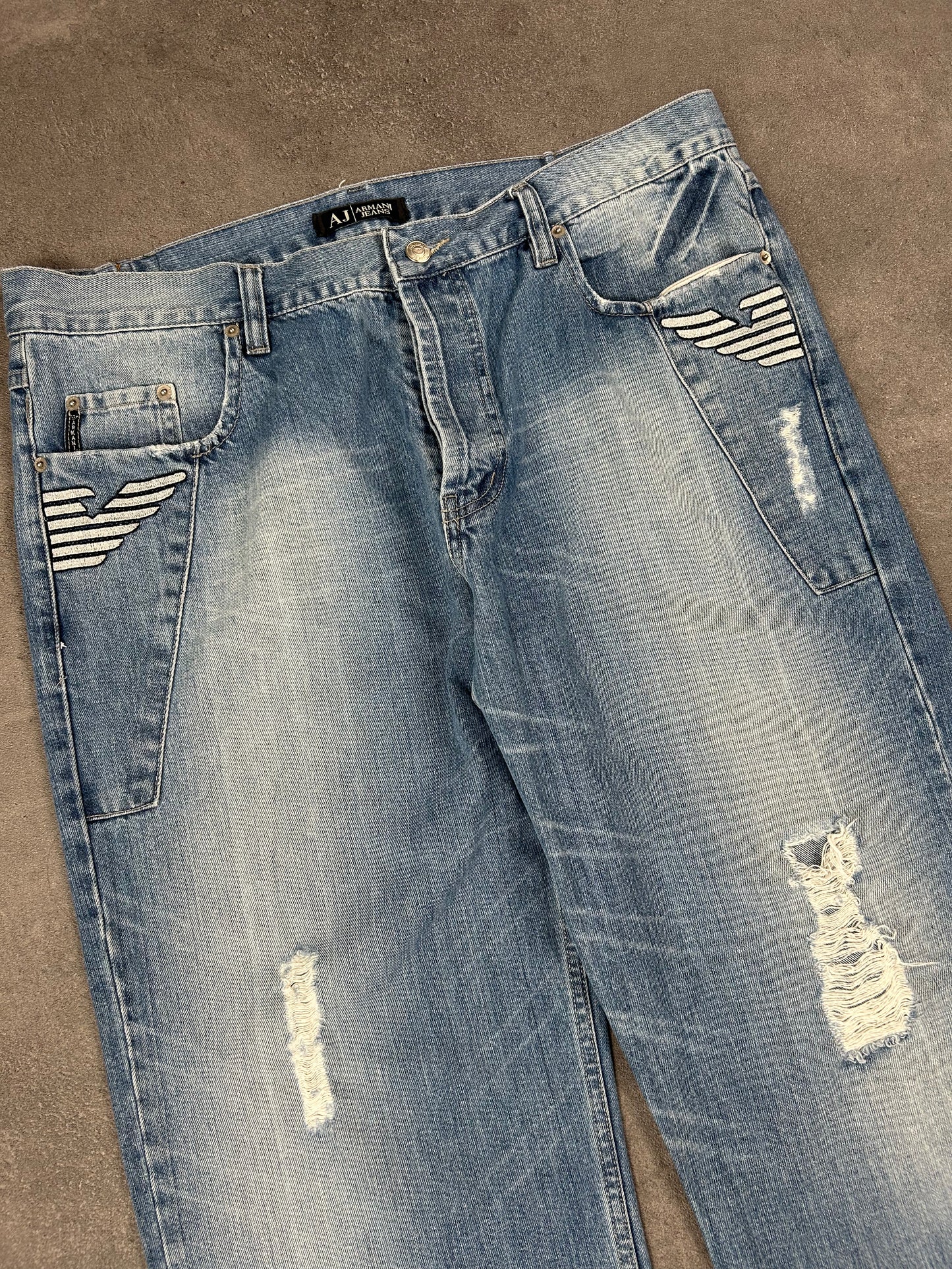 Armani Big Printed Baggy Jeans (Xl)
